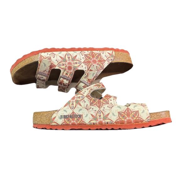 Birkenstock Florida Birko-flor Boho Flowers Earth Red Women’s Size 41 10 10.5 - Picture 5 of 8